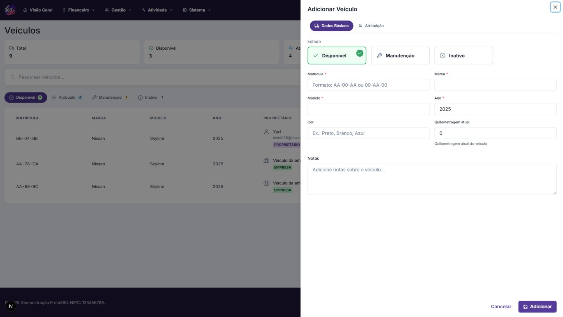 Veículos e Proprietários - 1